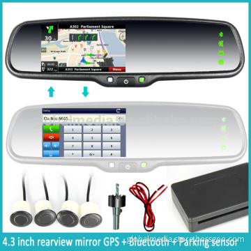 GPS navigator rearview mirror with bluetooth function with licensed IGO map